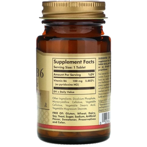 Solgar Vitamin B6, 100 mg, 100 Tabs: Тип Витамин B