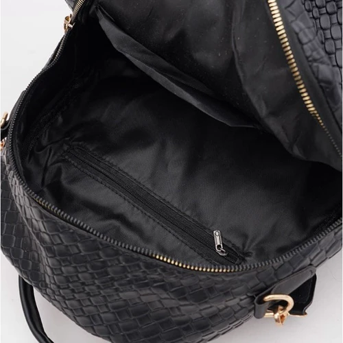 Женский рюкзак Monsen черный (C1ZMD6812bl-black): Фактура Плетеная, Матовая