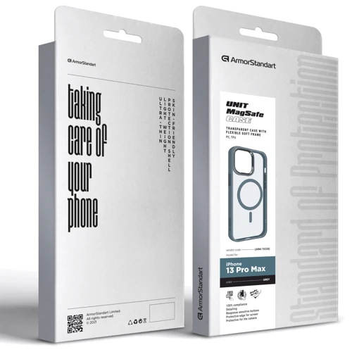 Чохол для iPhone ArmorStandart Unit MagSafe Case Grey для iPhone 13 Pro Max (ARM75228): Колір серый