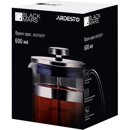 Френч-пресс Ardesto Black Mars 600 мл (AR0706FP): Тип френч-пресс
