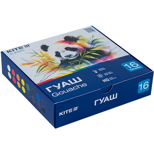 Гуаш Kite Classic 16 кольорів (K-096)