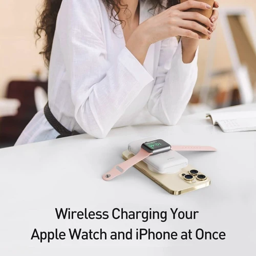 Зовнішній акумулятор iWalk Power Bank 10000mAh Mag-X White (MXB001-002A-ES-1): Особливості Поддержка MagSafe, Индикатор заряда, Компактный размер, беспроводная зарядка