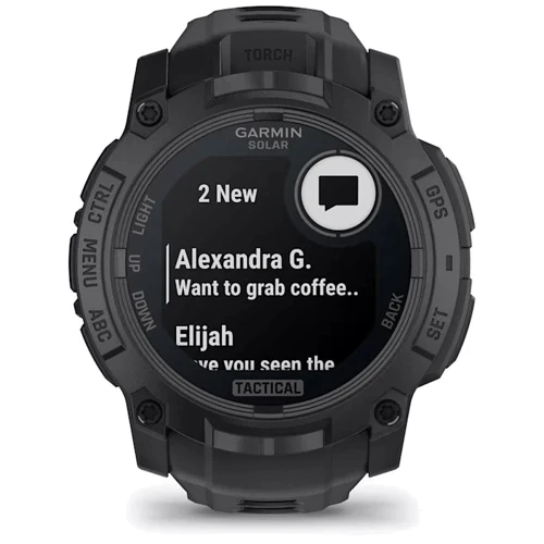 Смарт-часы Garmin Instinct 3 Solar 50mm Tactical Edition Black with Black Band (010-02935-50): Фитнес-функции Подсчет калорий, Секундомер, GPS-модуль, Пульсоксиметр, Альтиметр, Пульсометр, Шагомер