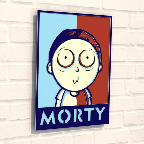 Деревянная картина-раскраска Wortex Woods Постер Морти 35х25 (3DP40007)