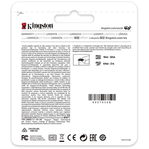 Карта памяти Kingston 1TB microSDXC Class 10 UHS-I U3 V30 A2 Canvas Go Plus (SDCG3/1TBSP)