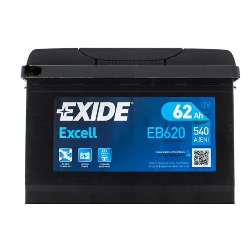 Автомобільний акумулятор EXIDE 6СТ-62 АзЕ EXCELL EB620