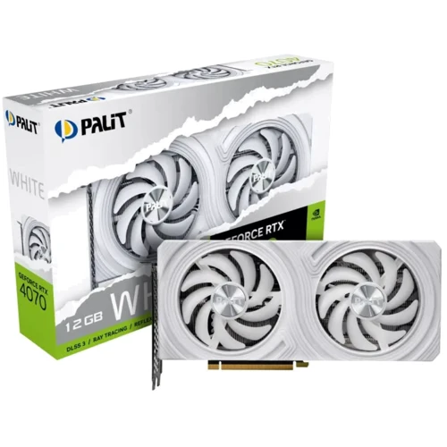 Видеокарта Palit PCI-E GeForce RTX4070 12GB DDR6 Dual OC White (NE64070S19K9-1048L)