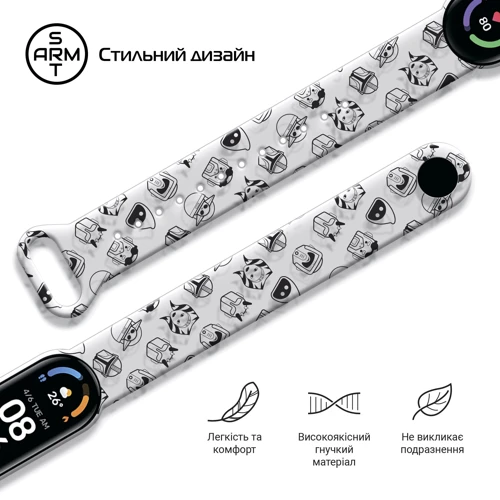 Ремешок ArmorStandart This-is-the-Way Dark Lord icon Transparent (ARM59262) for Xiaomi Mi Smart Band 5/6/7