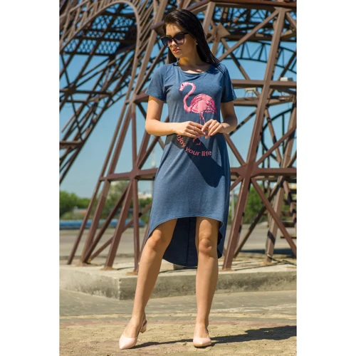Платье FLFashion Блуа ЗПБ 1142 48 синее повседневное до середины бедра: Вид Повседневные платья