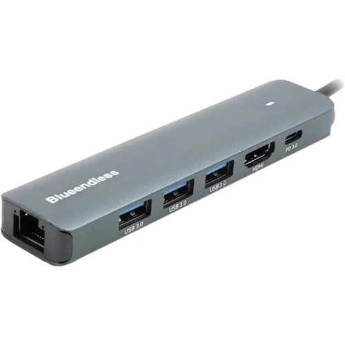 Адаптер Blueendless Adapter USB-C to HDMI+RJ45+3xUSB3.0+PD (CA913909)