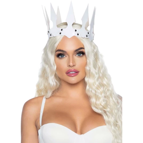 Белая корона из искусственной кожи Leg Avenue White