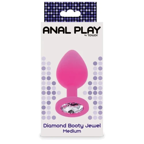 Анальная пробка Toy Joy Medium Diamond Booty Jewel (розовая)