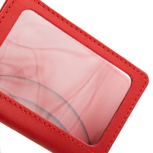 Женская обложка для ID-паспорта DNK Leather красная (DNK-mini-oknoR-colH): Материал Натуральная кожа