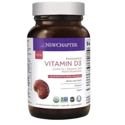 New Chapter Fermented Vitamin D3 2000 UI Ферментированный Витамин D3 30 вегетарианских таблеток