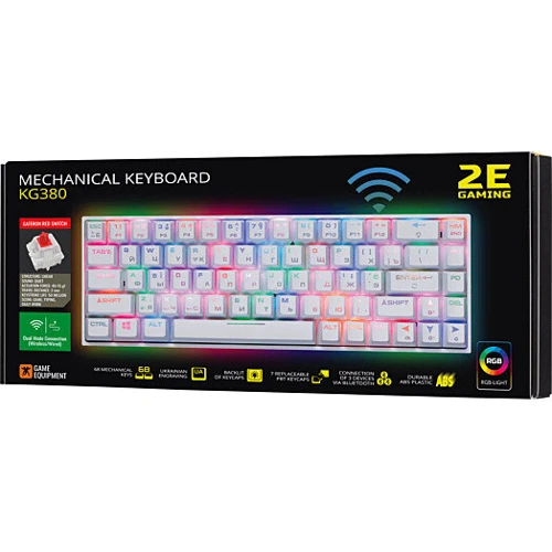 Клавіатура 2E KG380 RGB Gateron Red Switch White (2E-KG380UWT-RD) фото 10