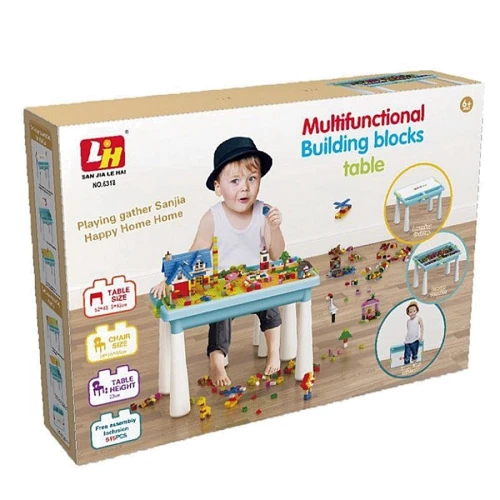 Игровой столик со стульчиком и конструктором, 515 деталей (6318)