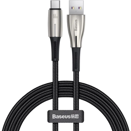 Кабель Baseus USB Cable to USB-C Water Drop-Shaped Lamp PD 66W 2m Black (CATSD-N01)