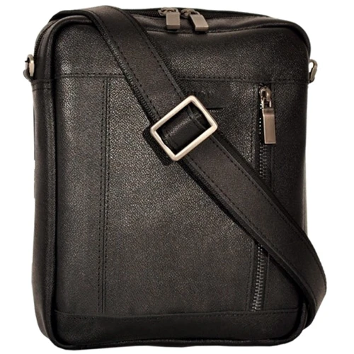 Мужская сумка планшет Borsa Leather черная (104521-black)