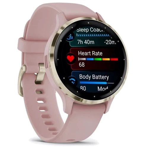 Смарт-часы Garmin Venu 3S Soft Gold Stainless Steel Bezel with Dust Rose Case and Silicone Band (010-02785-03): Время работы до 14 дней