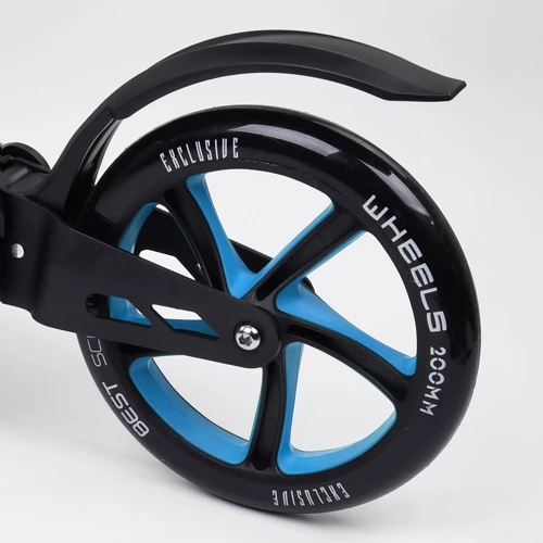 Самокат двоколісний Best Scooter з PU колесами і 2 амортизаторами Black / Blue (100073): Максимальне допустиме навантаження, кг 100