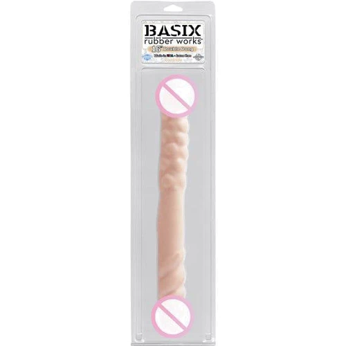 Двойной фаллоимитатор BASIX 16, 38x3.8 см, телесный