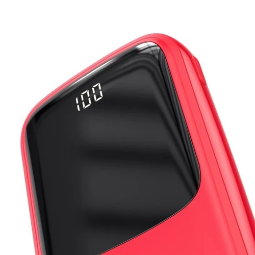 Зовнішній акумулятор Baseus Power Bank 10000mAh з Lightning Cable Q Pow Display 15W Red (PPQD-B09): Особливості Вбудований кабель, індикатор заряду, швидка зарядка