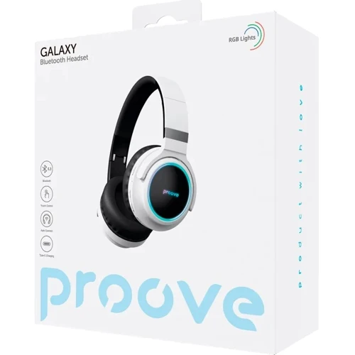 Наушники Proove Galaxy White (HPGL00010002): Тип конструкции полноразмерные