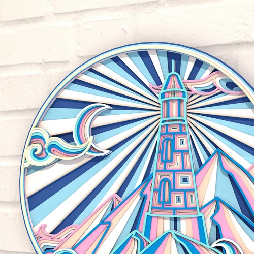 Деревянная картина-раскраска Wortex Woods Пейзаж Маяк 30х30 (3DP30003)