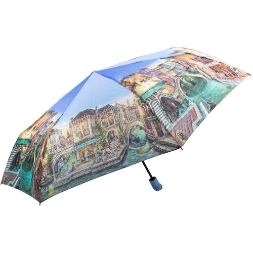 Зонт женский автомат Magic Rain голубой (ZMR7251-16): Фасон Складной (3 сложения)