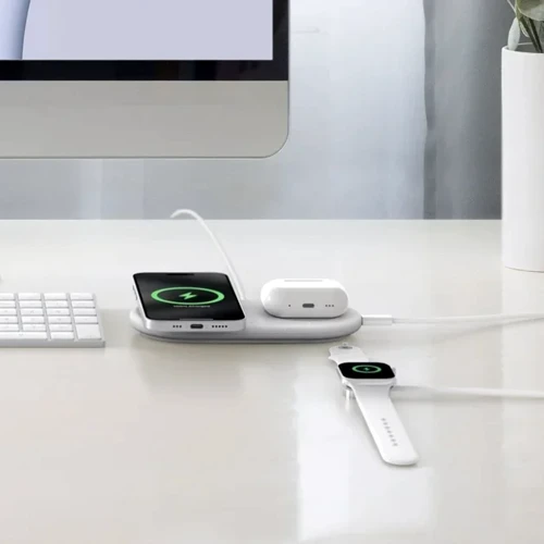 Зарядное устройство Belkin Wireless Charger Magnetic Pad with Qi2 15W White (WIZ021VFWH) for iPhone 16 I 15  I 14 I 13 I 12 series and Apple AirPods фото 8