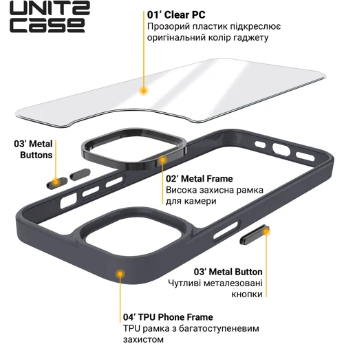 Чехол для iPhone ArmorStandart UNIT2 Case Black for iPhone 14 Pro (ARM69944): Тип чехла накладка на заднюю часть
