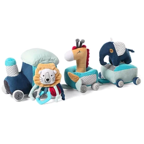 Развивающий набор BabyOno паровозик Сафари Play More Голубой (1495)