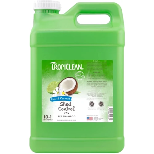 Шампунь Tropiclean Лайм и кокос концентрат 1:10 для ускорения линьки, для собак и кошек 9.5 л (900301)