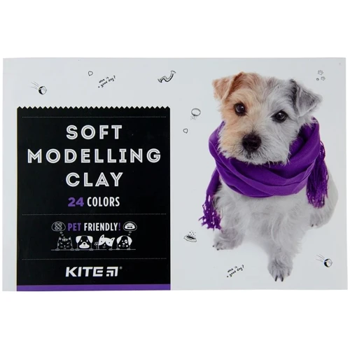 Пластилин восковой Kite Dogs 24 цвета 480 г (K22-089)