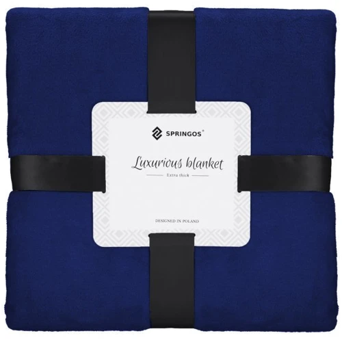 Плед Springos Luxurious Blanket 150x200 см синий (HA7202): Материал полиэстер