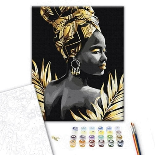 Картина за номерами Brushme Жіночність. Золота фарба © Mykhailyshyna Daria 40х50 см (BS52872): Виробник Brushme
