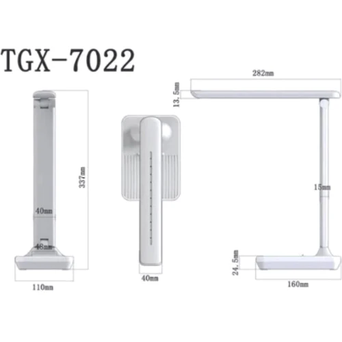 Офисная настольная лампа с аккумулятором Taigexin TGX-7022 4W 260lm 2700-6500K USB 5V 1200mAh White: Тип источника освещения Светодиодная лампа LED