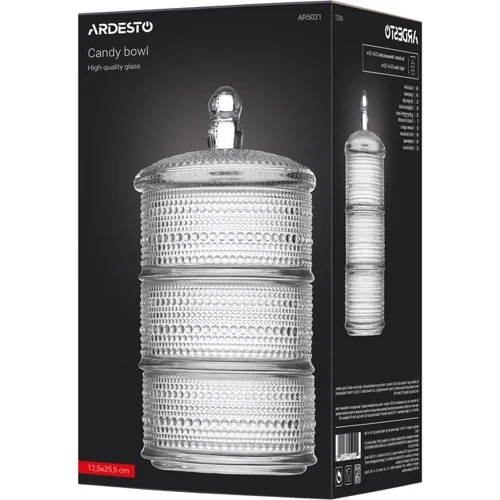 Сахарница Ardesto Verbena стекло 12.5 см Прозрачный (AR5021): Тип Сахарница