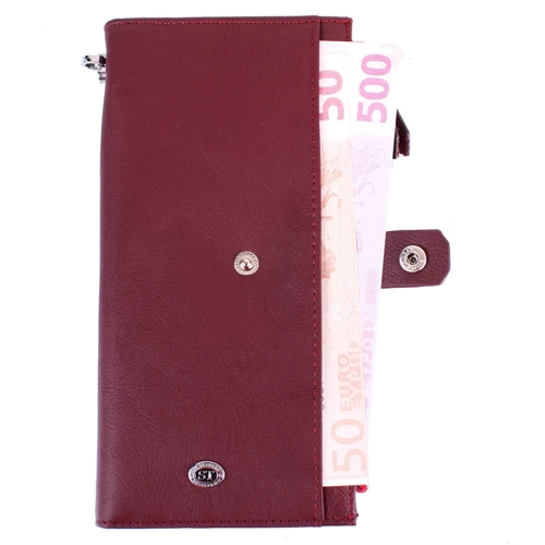 Жіночий гаманець ST Leather Accessories бордовий (NST420-dark-red): Матеріал Натуральна шкіра