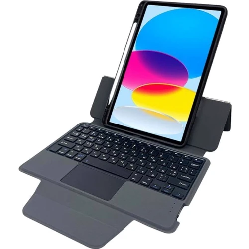 Аксессуар для iPad AirOn Premium Case Smart Keyboard Black for iPad 10.9 (2022 / 2024) / iPad 11 2025: Особенности трансформируется в подставку, оснащен трекпадом, Приятен на ощупь, Надежная защита от царапин и загрязнений, режим автопробуждения/сна