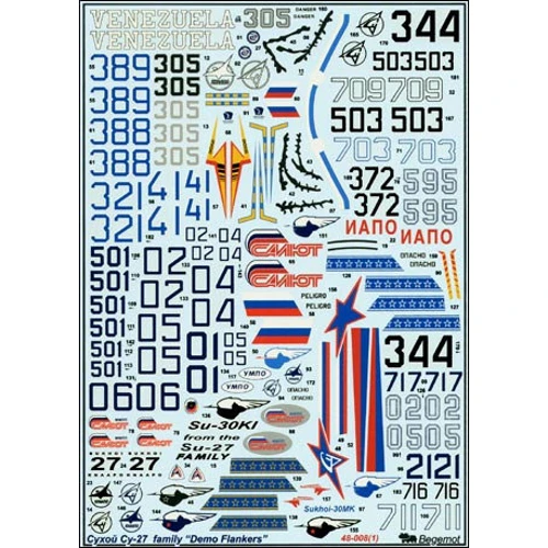Декаль Begemot Su-27 family decals (BD48008)