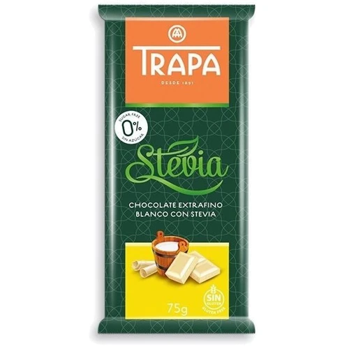 Шоколад Trapa Stevia білий 75 г (DL17569)