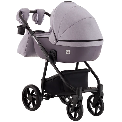 Коляска 2 в 1 Adamex Hybryd Plus BR228 серый - сиреневая кожа (выдавленная точка) (623682): Возможность установки люльки есть