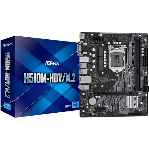 ASRock H510M-HDV/M.2 microATX 2xDDR4 3200, M2, HDMI,DVI-D,D-SUB: Разъемы на плате PCI Express x1, SATA 3.0