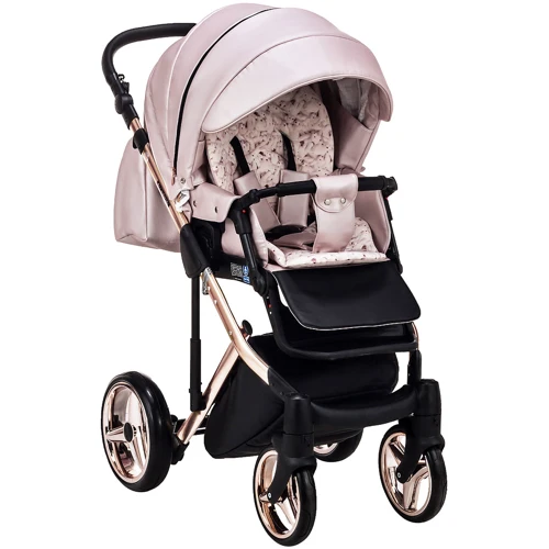 Коляска 2 в 1 Adamex Chantal Star Polar (Pink Gold) шкіра 100% Star 121 (624717): Матеріал коліс поліуретан