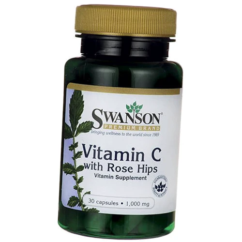 Swanson, Vitamin C with Rose Hips 1000 mg 30 caps (SWA-11251)