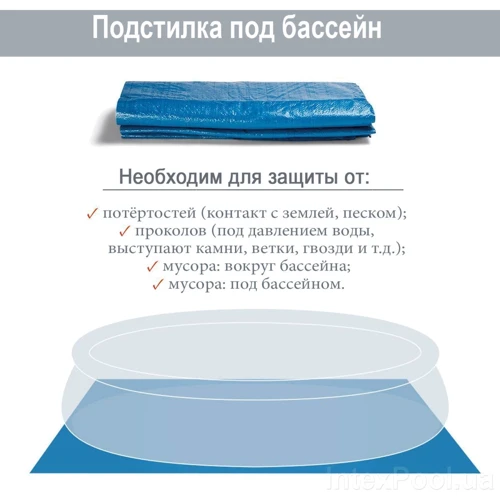 Подстилка для бассейна Intex 28048, 472 х 472 см, квадратная