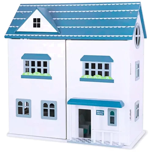 Деревянный двухэтажный кукольный домик с мебелью Bambi (MD 1955)