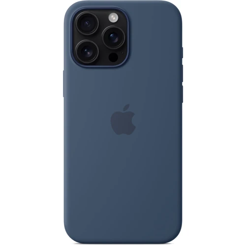 Чехол для iPhone Apple for iPhone 16 Pro Max Silicone Case with MagSafe Denim (MYYU3) : Материалы Силикон