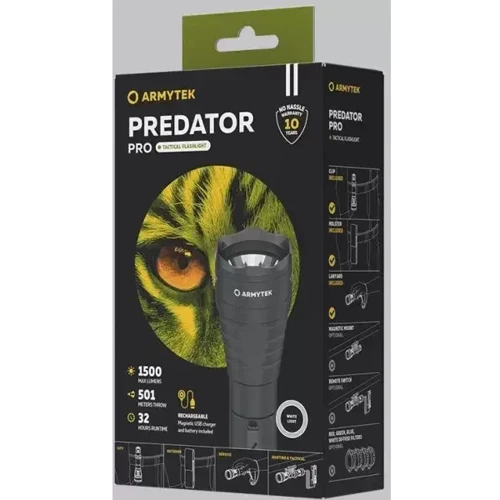 Ліхтар туристичний Armytek PREDATOR Pro Marnet USB White F07301C: Кількість режимів 6